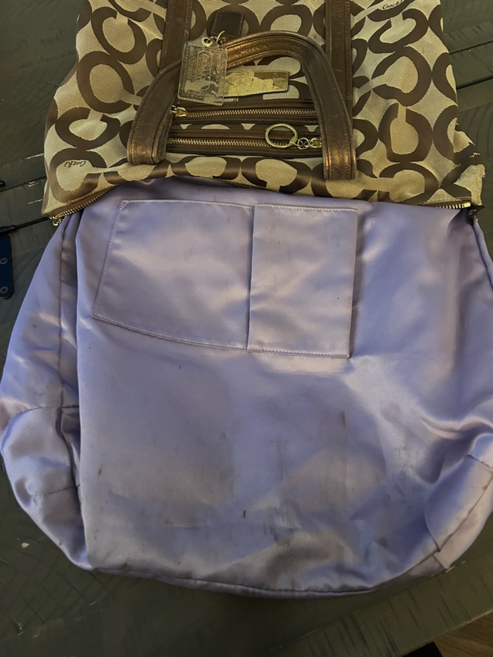 Coach Poppy Signature Op Art Glam Tote bag in Khaki Bronze No. G0967-13826 - Picture 4 of 6